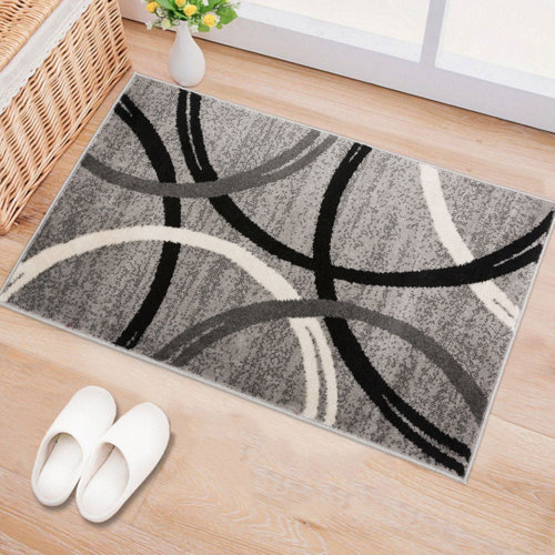 Ebern Designs Devonshire Abstract Gray/Black/Ivory Area Rug & Reviews Wayfair Canada